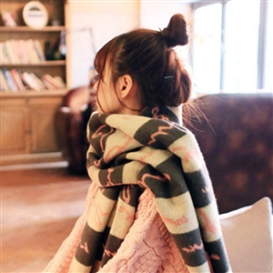 Plaid Unisex Scarf Shawls Winter Warm Cashmere Solid Scarves 180*35CM - Black