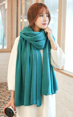 Pretty Unisex Scarf Shawl Winter Warm Cashmere Solid Panties 220*60CM - Blue