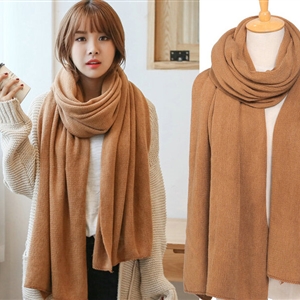Pretty Unisex Scarf Shawl Winter Warm Cashmere Solid Panties 220*60CM - Brown