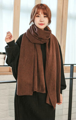 Pretty Unisex Scarf Shawl Winter Warm Cashmere Solid Panties 220*60CM - Coffee
