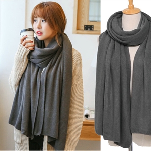Pretty Unisex Scarf Shawl Winter Warm Cashmere Solid Panties 220*60CM - Dark Grey