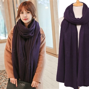 Pretty Unisex Scarf Shawl Winter Warm Cashmere Solid Panties 220*60CM - Dark Purple