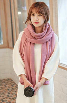 Pretty Unisex Scarf Shawl Winter Warm Cashmere Solid Panties 220*60CM - Hide Powder