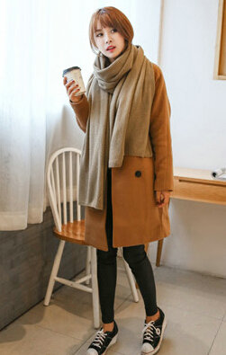 Pretty Unisex Scarf Shawl Winter Warm Cashmere Solid Panties 220*60CM - Khaki