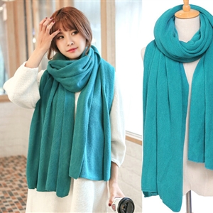 Pretty Unisex Scarf Shawl Winter Warm Cashmere Solid Panties 220*60CM - Lake Blue