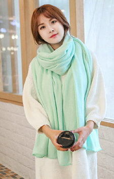 Pretty Unisex Scarf Shawl Winter Warm Cashmere Solid Panties 220*60CM - Mint Blue