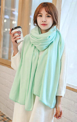 Pretty Unisex Scarf Shawl Winter Warm Cashmere Solid Panties 220*60CM - Mint Blue