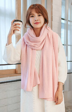 Pretty Unisex Scarf Shawl Winter Warm Cashmere Solid Panties 220*60CM - Pink