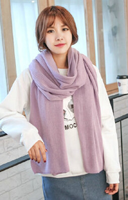 Pretty Unisex Scarf Shawl Winter Warm Cashmere Solid Panties 220*60CM - Purple