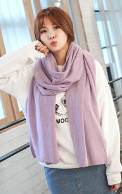 Pretty Unisex Scarf Shawl Winter Warm Cashmere Solid Panties 220*60CM - Purple