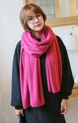 Pretty Unisex Scarf Shawl Winter Warm Cashmere Solid Panties 220*60CM - Purplish Red