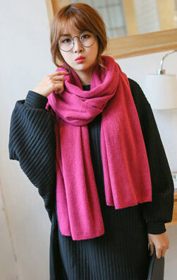 Pretty Unisex Scarf Shawl Winter Warm Cashmere Solid Panties 220*60CM - Purplish Red