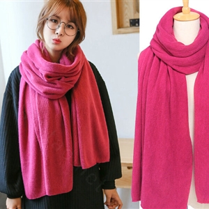 Pretty Unisex Scarf Shawl Winter Warm Cashmere Solid Panties 220*60CM - Purplish Red