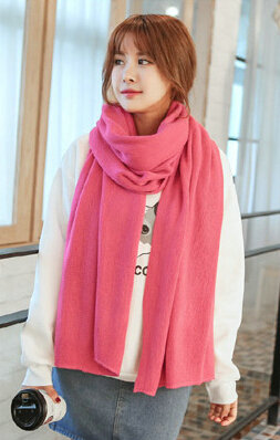 Pretty Unisex Scarf Shawl Winter Warm Cashmere Solid Panties 220*60CM - Rose