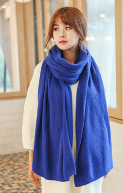 Pretty Unisex Scarf Shawl Winter Warm Cashmere Solid Panties 220*60CM - Sapphire