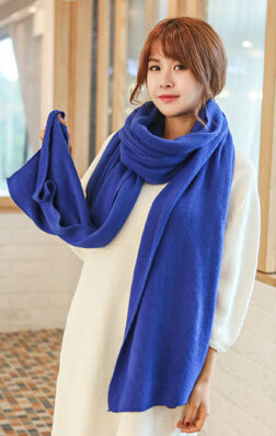 Pretty Unisex Scarf Shawl Winter Warm Cashmere Solid Panties 220*60CM - Sapphire