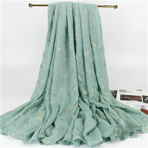 Print Fawn Women Pashmina Shawl Winter Warm Cotton Solid Panties 190*150CM - Aqua