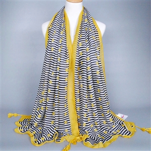 Print Women Scarf Flower Bamboo Fiber Warm Scarves Wraps 180*110CM - Yellow