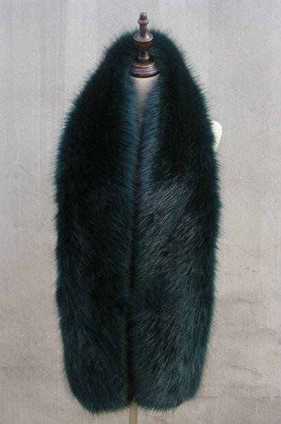 Quality Bridal Fur Scarf Shawls Women Winter Warm Solid Panties 165*30CM - Blackish Green