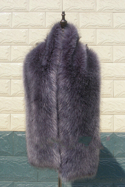 Quality Bridal Fur Scarf Shawls Women Winter Warm Solid Panties 165*30CM - Dark Grey