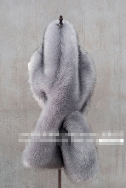 Quality Bridal Fur Scarf Shawls Women Winter Warm Solid Panties 165*30CM - Grey