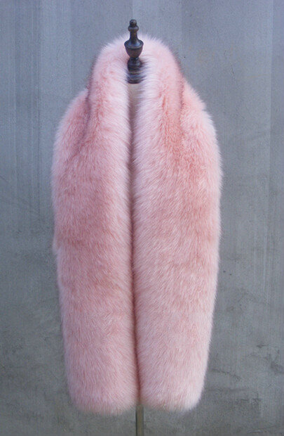 Quality Bridal Fur Scarf Shawls Women Winter Warm Solid Panties 165*30CM - Pink