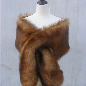 Quality Bridal Fur Scarf Shawls Women Winter Warm Solid Panties 165*30CM - Red Fox