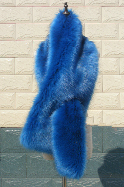Quality Bridal Fur Scarf Shawls Women Winter Warm Solid Panties 165*30CM - Sapphire