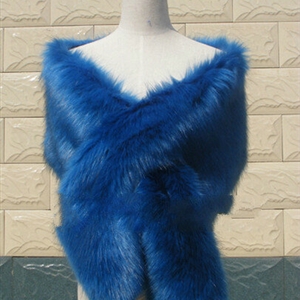 Quality Bridal Fur Scarf Shawls Women Winter Warm Solid Panties 165*30CM - Sapphire