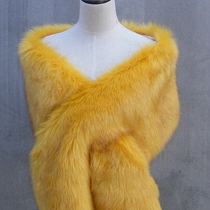 Quality Bridal Fur Scarf Shawls Women Winter Warm Solid Panties 165*30CM - Yellow