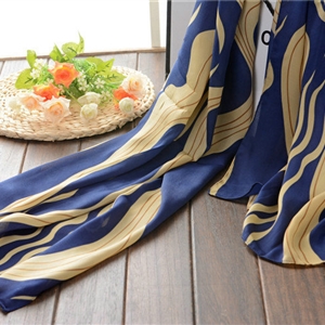 Striped Women Scarf Shawls Winter Warm Polyester Scarves 180*70CM - Dark Blue
