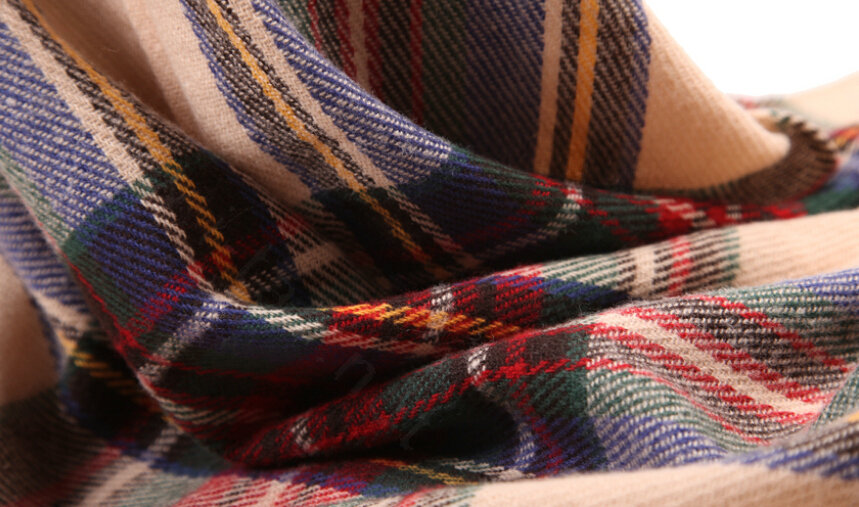 Tassels Plaid Women Scarf Shawl Winter Warm Wool Panties 210*65CM - Camel