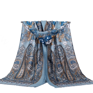 Unique Print Scarf Shawls Women Winter Warm Cotton Panties 180*90CM - Grey