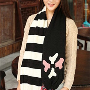 Unisex Scarf Shawls Women Warm Cashmere Solid Scarves 160*23CM - Black