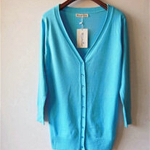 Autumn Winter Cardigans Solid Knitted Cardigan Sweater Slim Female All-Match Size - Sky Blue