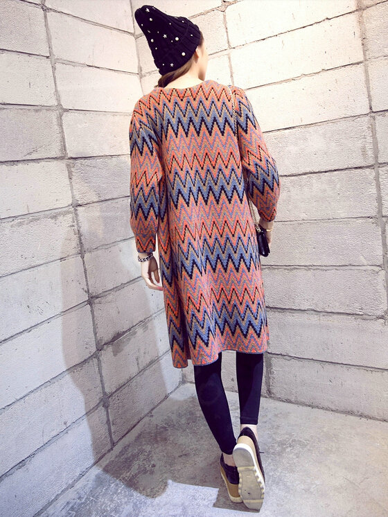 Female Cardigan Sweater Winter Coat Color Loose Thick Tassel Thin - Red