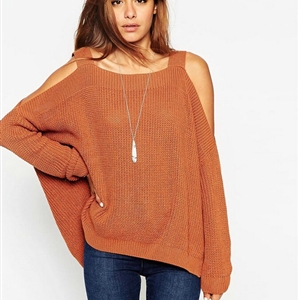Sweater Girl Winter Hot Explosion Camisole Solid Loose Batwing Sleeve - Coffee