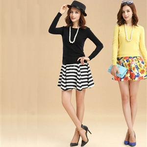 Sweater Slim Female Short Neck Pullover Pure Cashmere Solid - Black