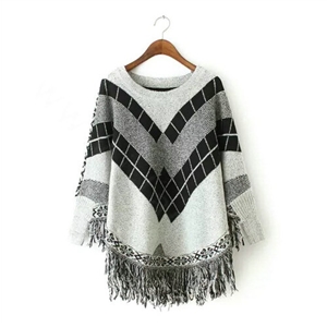 Sweater Special Winter Cotton Thick Patchwork Women Tassel Explosion - Grey