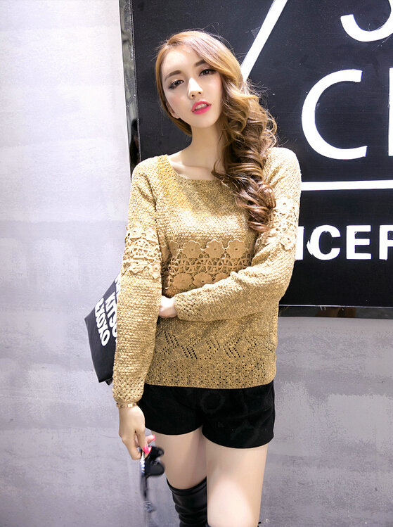 Winter Sweater Female Slim Warm Personality All-Match O-Neck - Khaki
