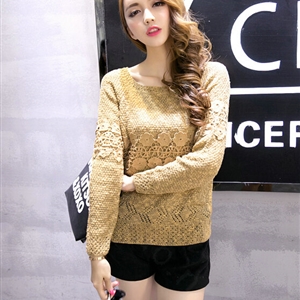 Winter Sweater Female Slim Warm Personality All-Match O-Neck - Khaki