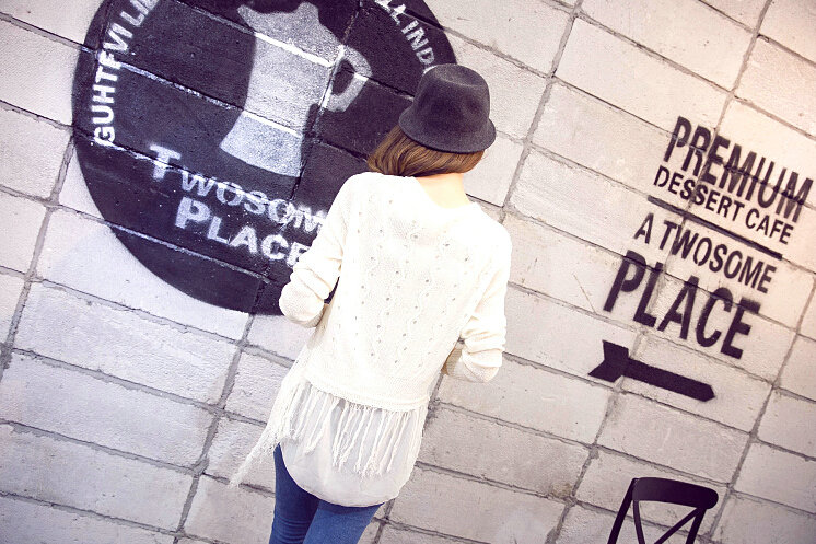 Winter Sweater Flat Knitted Patchwork Coat Female Long Cardigan - White