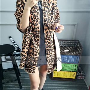 Classic Leopard Print Scarf Shawls Women Winter Warm Cashmere Panties 200*70CM - Brown