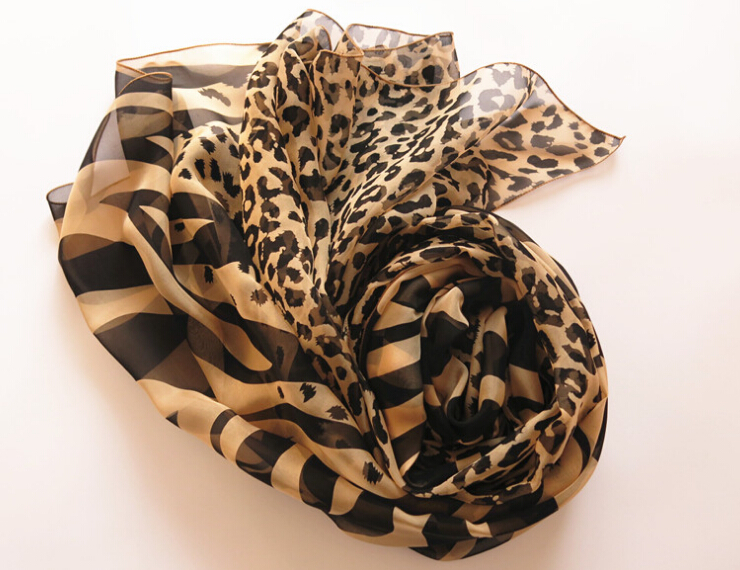 Colorful Zebra Print Scarf Shawls Women Winter Warm Silk Panties 200*135CM - Brown