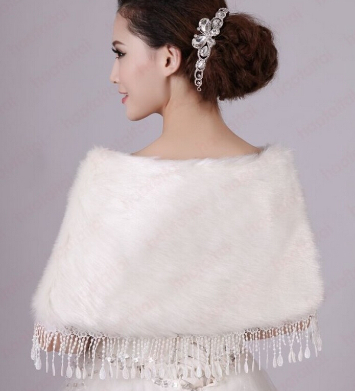Cute Bridal Fringed Rabbit Wool Scarf Shawls Women Winter Warm Solid Panties 110*50CM - White