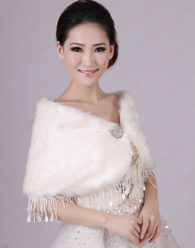 Cute Bridal Fringed Rabbit Wool Scarf Shawls Women Winter Warm Solid Panties 110*50CM - White