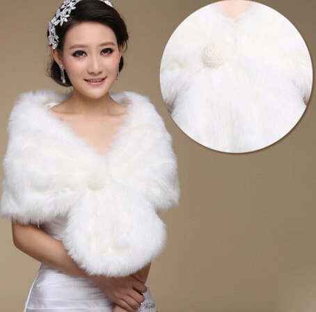 Cute Bridal Pearl Rabbit Wool Scarf Shawls Women Winter Warm Solid Panties 100*30CM - White