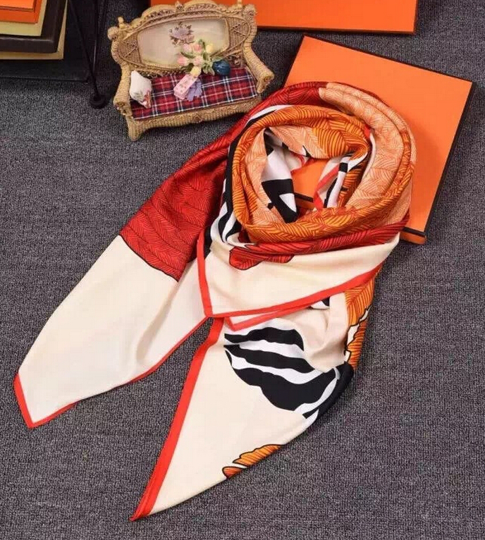 Cute Zebra Print Scarf Shawls Women Winter Warm Silk Panties 180*70CM - Orange