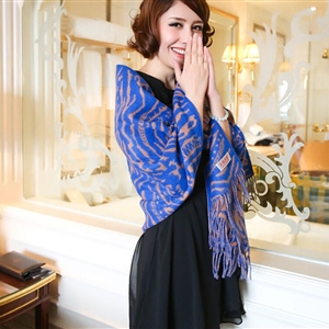 Cute Zebra Print Scarves Wrap Women Winter Warm Cashmere 180*65CM - Blue