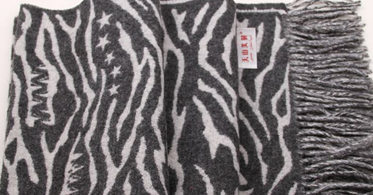 Cute Zebra Print Scarves Wrap Women Winter Warm Cashmere 180*65CM - Grey